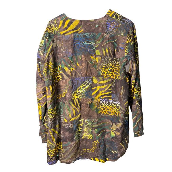 Women’s tropical tantrum one size hand painted batik jacket reversible NWT - Picture 3 of 7